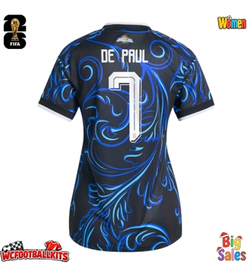 Argentina Rodrigo De Paul #7 Replica Away Stadium Shirt for Women World Cup 2026 Short Sleeve